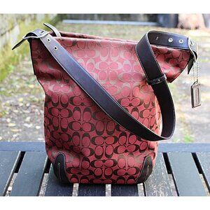 Coach Vintage Y2K - Signature and Leather Extra Large Bucket Bag 6083 - Bordeaux